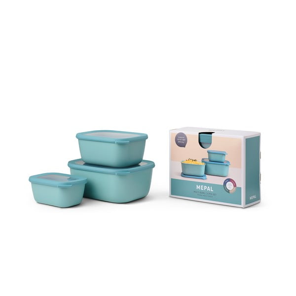 Maxi 3 db-os türkiz élelmiszertartó doboz szett - Mepal-image-2