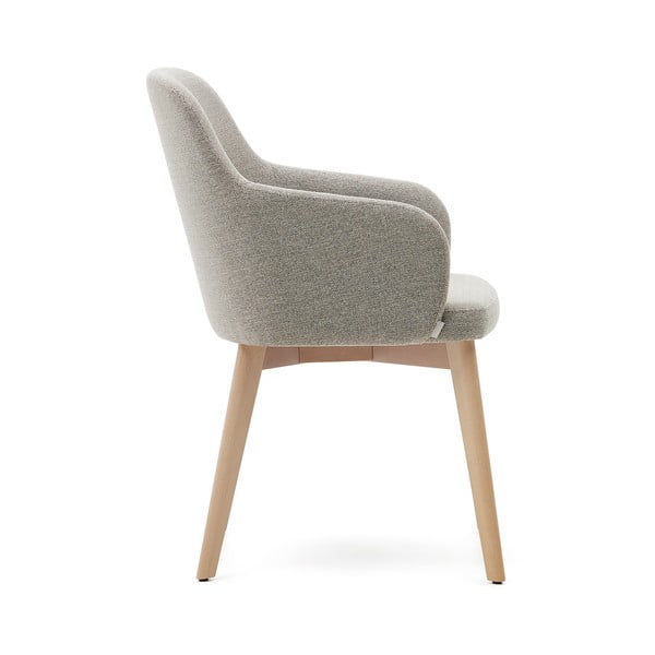 Bézs kárpitozott karfás étkezőfotel Nelida – Kave Home-image-4
