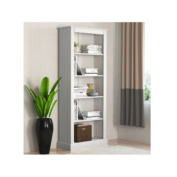 Fehér borovi fenyő könyvespolc 181x31 cm Mille – Støraa-image-1