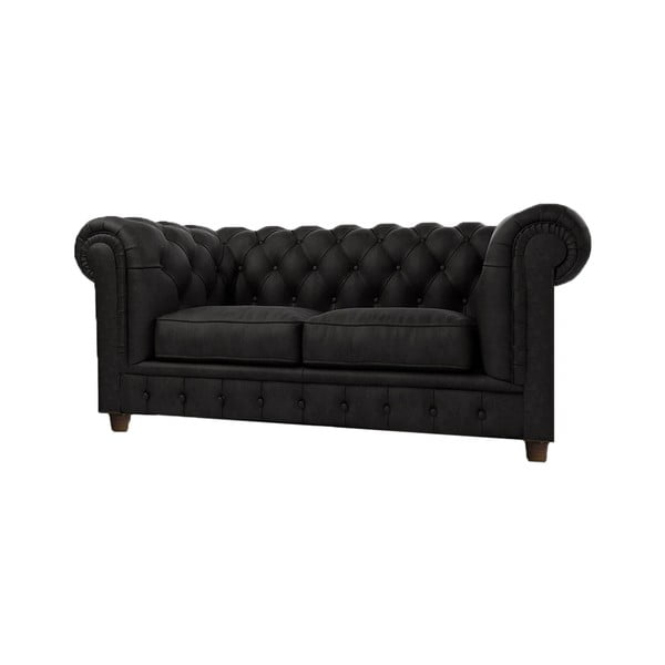 Fekete bársony kanapé 178 cm Cambridge – Ropez
