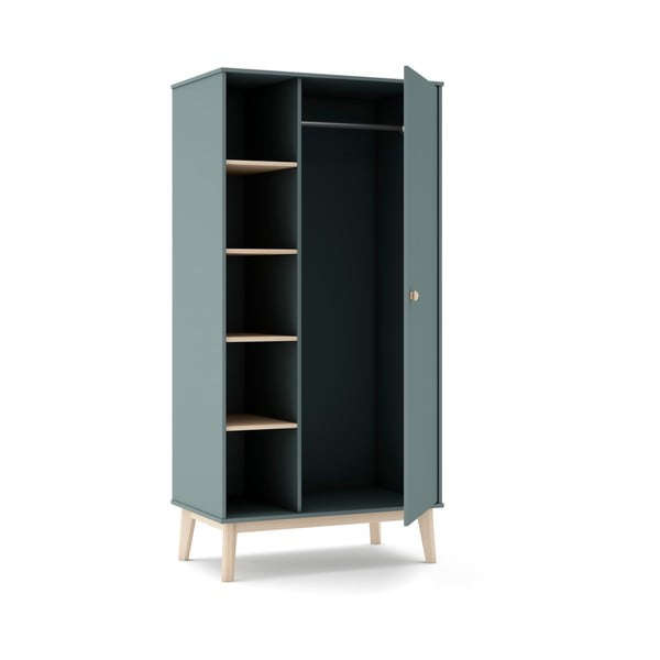 Szürkészöld gyerek ruhásszekrény 90x180x52 cm Esteban – Marckeric-image-3