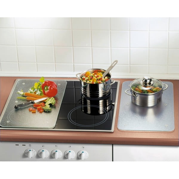 Edzett üveg tűzhely fedőlap szett 2 db-os 52x30 cm Transparent – Allstar-image-1