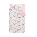 Rózsaszín-krémszínű egyszemélyes gyerek ágyneműhuzat 135x200 cm Happy Horses – Catherine Lansfield