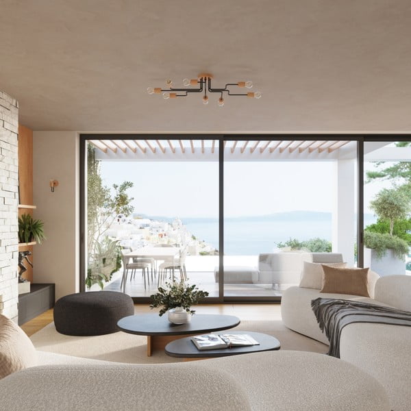 Fekete-natúr színű mennyezeti lámpa 58x75 cm Dazzle – Sollux-image-3