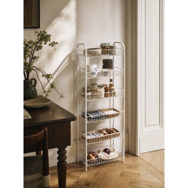Fehér fém polcos állvány 41x104x23 cm Monaco – Metaltex-image-1