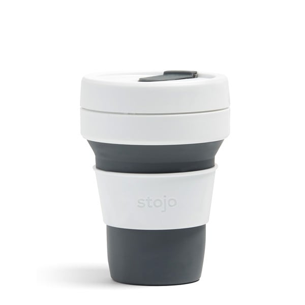 Pocket Cup szürke-fehér összecsukható utazópohár, 355 ml - Stojo