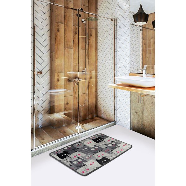 Szürke fürdőszobai kilépő 40x60 cm Meow – Foutastic-image-1