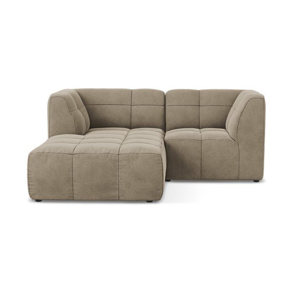 Barna bársony sarokkanapé (bal oldali-heverő résszel) Aloha – Makamii