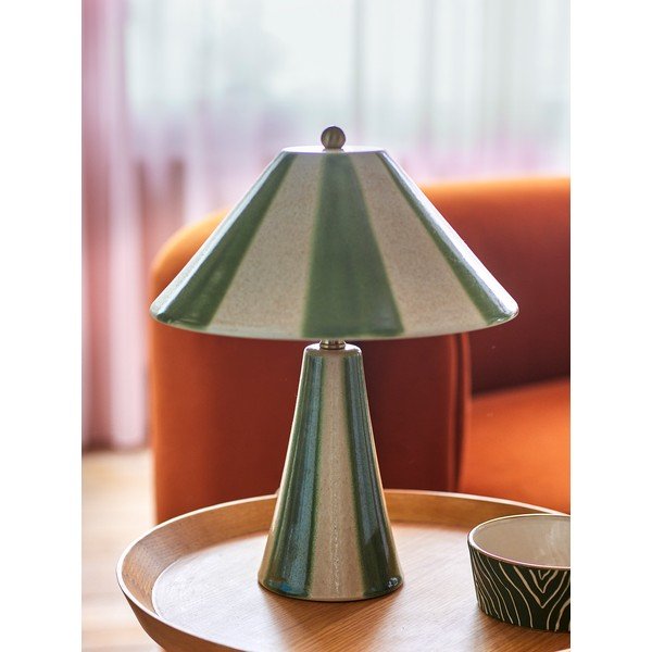 Kerámia asztali lámpa kerámia búrával (magasság 35 cm) Olive – Bloomingville-image-1