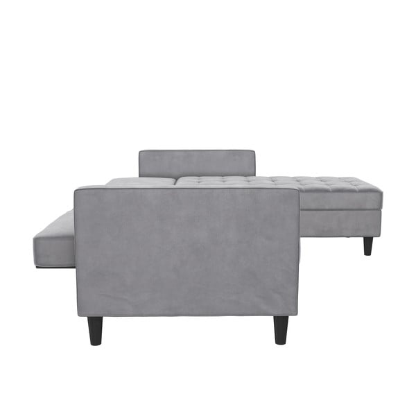 Világosszürke bársony sarokkanapé Presley – Støraa-image-4