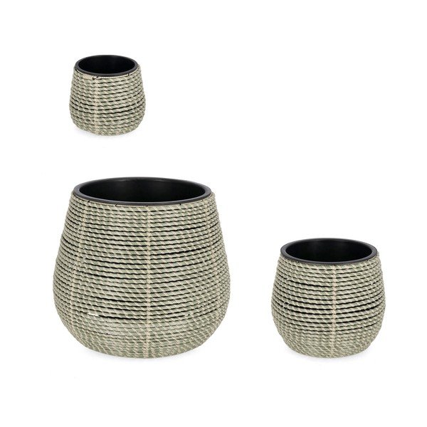 Műanyag-műrattan virágcserép készlet 3 db-os ø 45 cm Thanh – Bizzotto-image-1