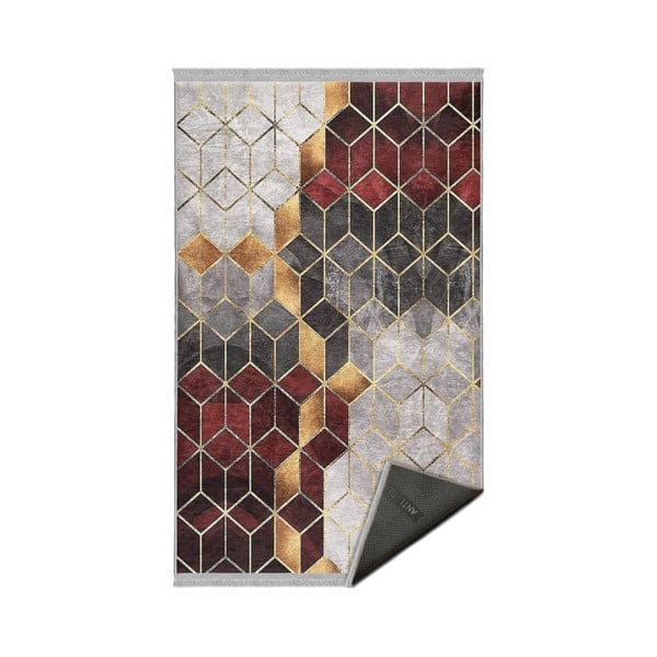 Borvörös-szürke mosható szőnyeg 160x230 cm – Mila Home