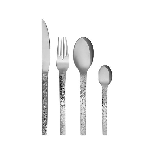 Ezüstszínű rozsdamentes acél evőeszköz készlet 16 db-os Mano – Hübsch