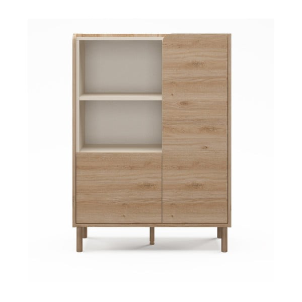 Natúr színű szekrény tölgyfa dekorral 90x125x40 cm Monza – Marckeric