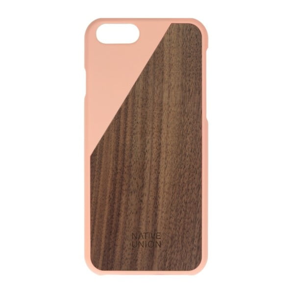Clic Wooden világos rózsaszín telefontok fa részletekkel, iPhone 6 és 6S - Native Union