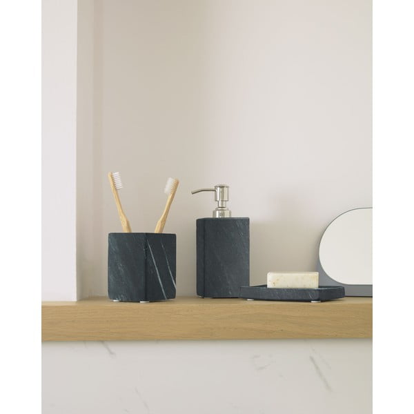 Sötétszürke márvány fogkefetartó pohár Aixa – Kave Home-image-1