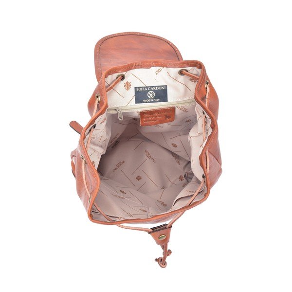 Cindy konyakbarna bőr hátitáska - Sofia Cardoni-image-3