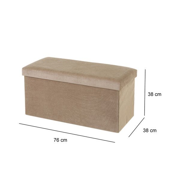 Bézs bársony puff Velvet – Casa Selección-image-3