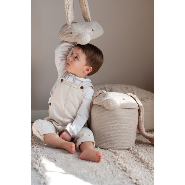 Krémszínű textil játéktároló kosár ø 25x30 cm Rita the Rabbit – Lorena Canals-image-2