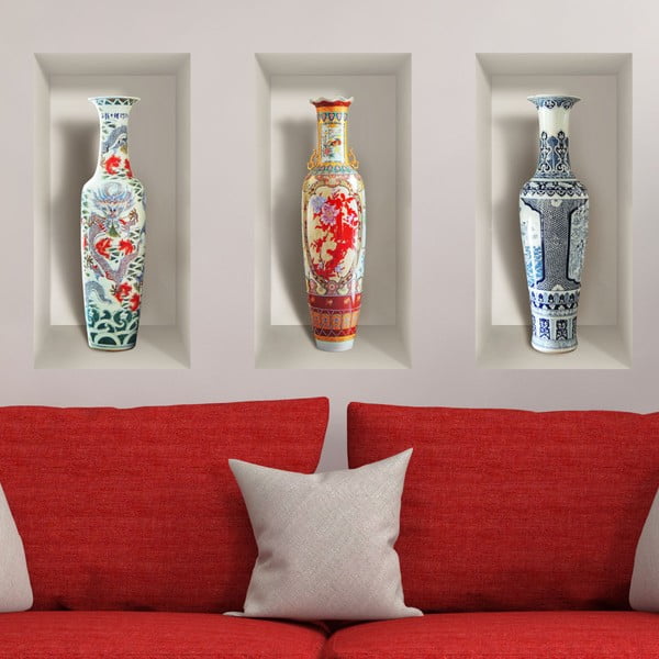 Ceramic Vases 3 db-os 3D falmatrica szett - Ambiance