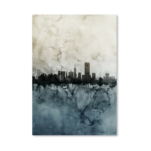 San Francisco Skyline poszter, 42 x 30 cm - Americanflat