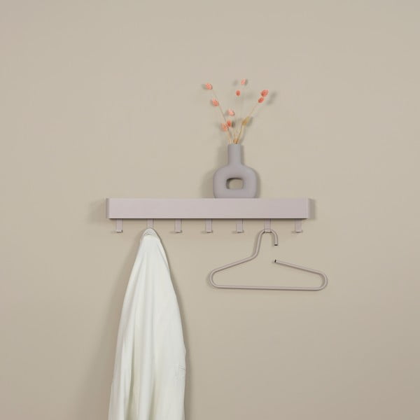 Szürkésbarna fém fali fogas polccal 72 cm Dax Play – Spinder Design-image-4