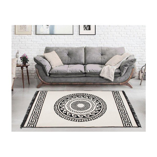 Mandala bézs-fekete kétoldalas szőnyeg, 120 x 180 cm-image-4