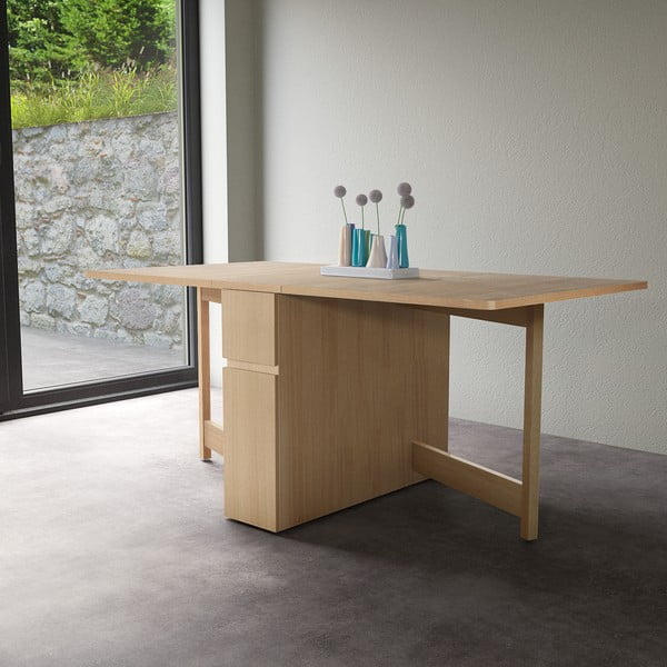 Mel bővíthető asztal tölgyfa dekorral - Woodman-image-1