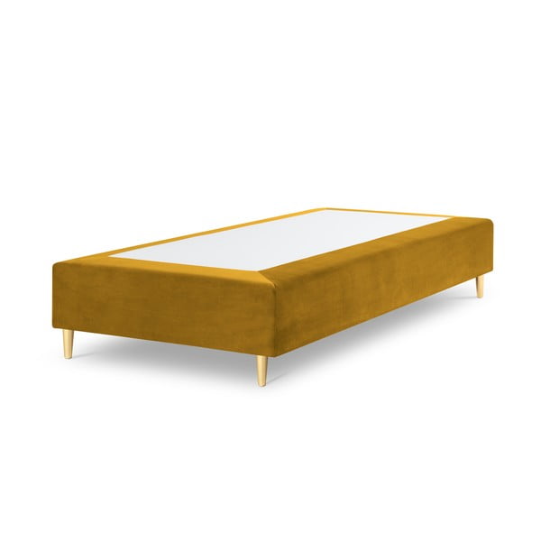 Lia mustársárga bársony egyszemélyes ágy, 90 x 200 cm - Milo Casa