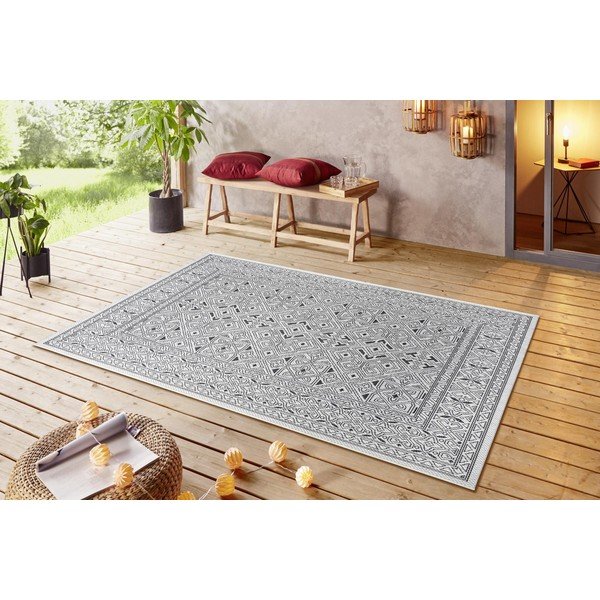 Cuadrado fekete-bézs kültéri szőnyeg, 140 x 200 cm - NORTHRUGS-image-1