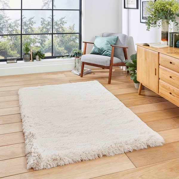 Krémszínű szőnyeg 80x150 cm Super Teddy – Think Rugs-image-1