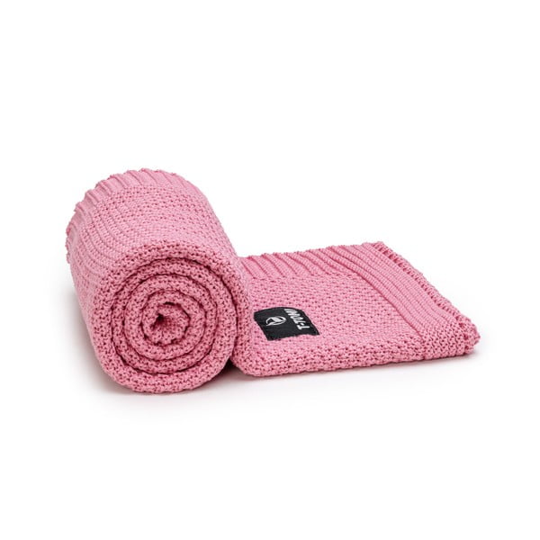 Rózsaszín pamut kötött gyerek takaró 80x100 cm Spring – T-TOMI
