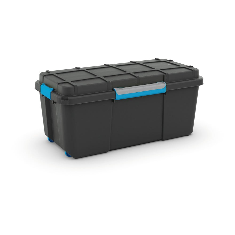 Fekete fedeles műanyag tárolódoboz 78x39,5x35 cm Scuba Box KIS