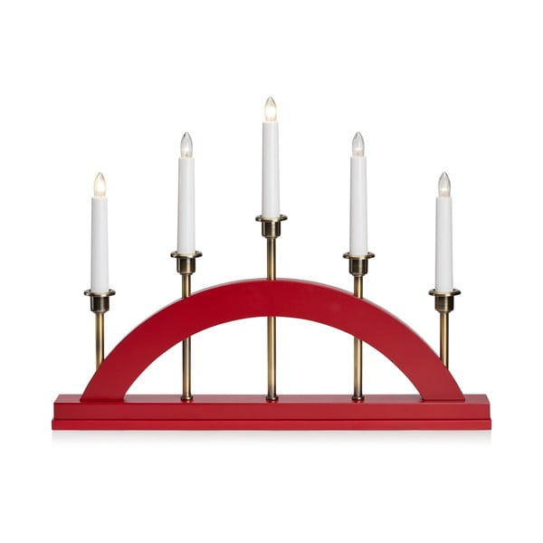 Piros fénydekoráció karácsonyi mintával Bridge – Markslöjd