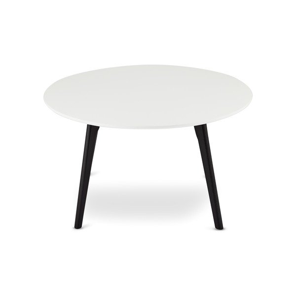 Life fekete-fehér dohányzóasztal tölgyfa lábakkal , ⌀ 80 cm - Furnhouse-image-1