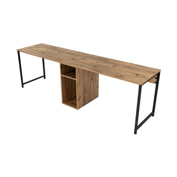 Íróasztal borovi fenyő dekorral 60x240 cm Twin – Kalune Design