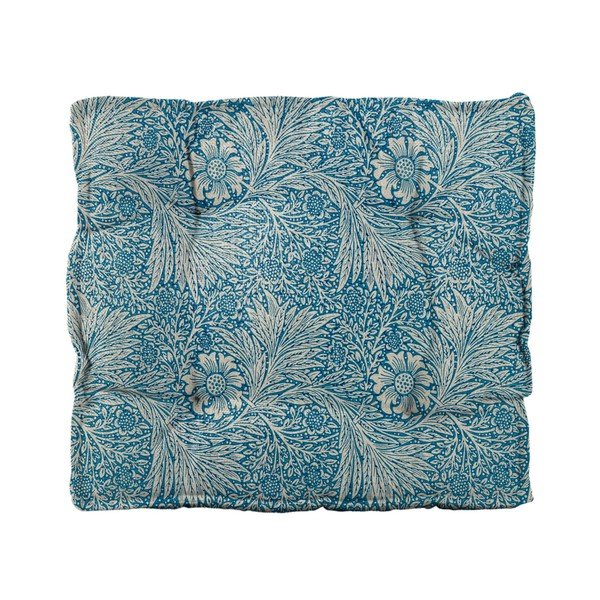 Wild Flowers kék lenkeverék székpárna, 37 x 37 cm - Tierra Bella-image-2