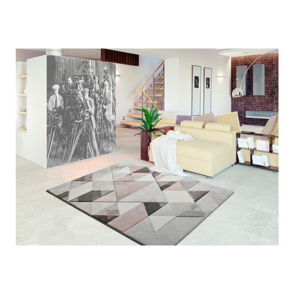 Pinky Dugaro szürke-rózsaszín szőnyeg, 80 x 150 cm - Universal-image-1