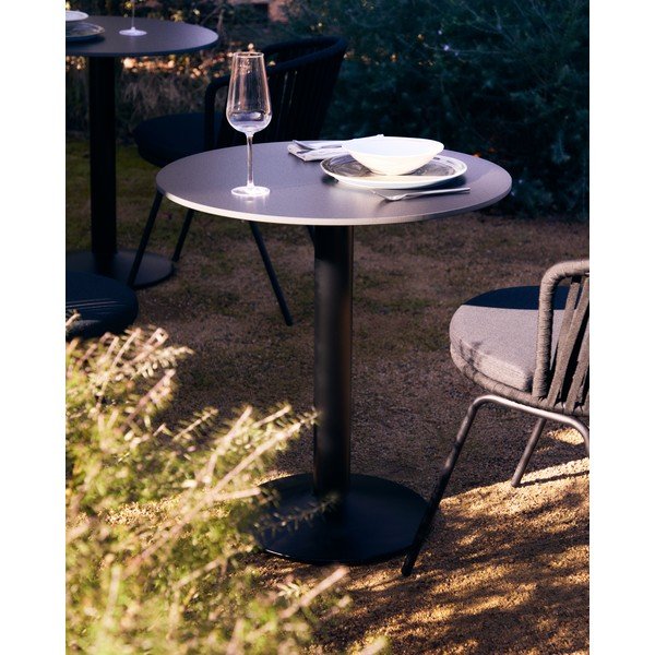 Fém kerek kerti étkezőasztal 68x68 cm Esilda – Kave Home-image-1