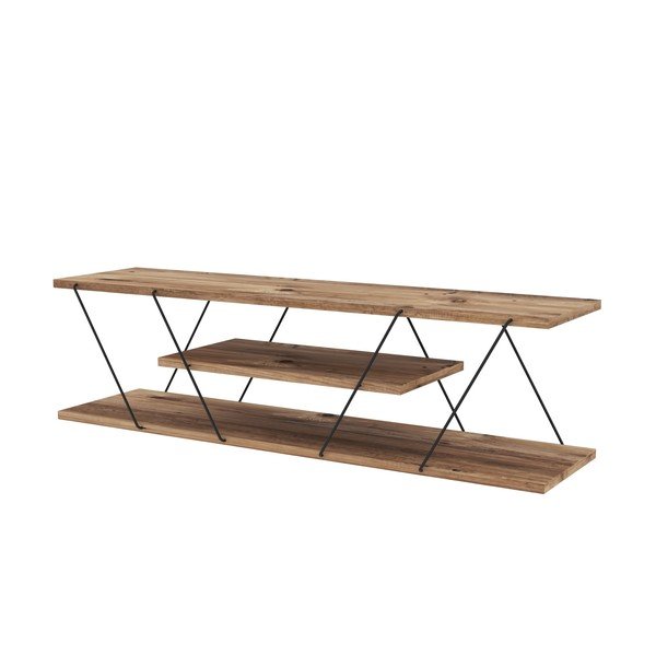 Natúr színű TV-állvány diófa dekorral 120x33 cm Canaz – Kalune Design-image-2