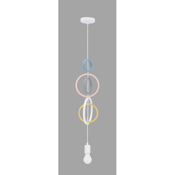 Fehér-rózsaszín gyerek lámpa fém búrával Single – Candellux Lighting-image-1