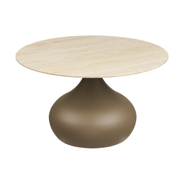 Khaki kerek dohányzóasztal üveg asztallappal ø 70 cm Pienza – House Nordic