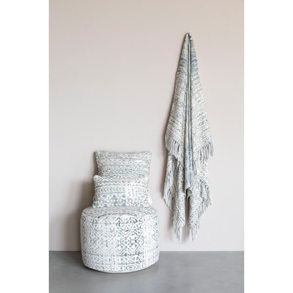 Liv Blue pamut pléd, 130 x 170 cm - White Label-image-4