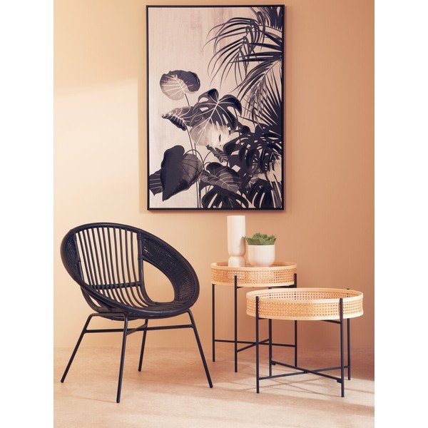 Natúr színű rattan kerek dohányzóasztal ø 60 cm Depok – Premier Housewares-image-3