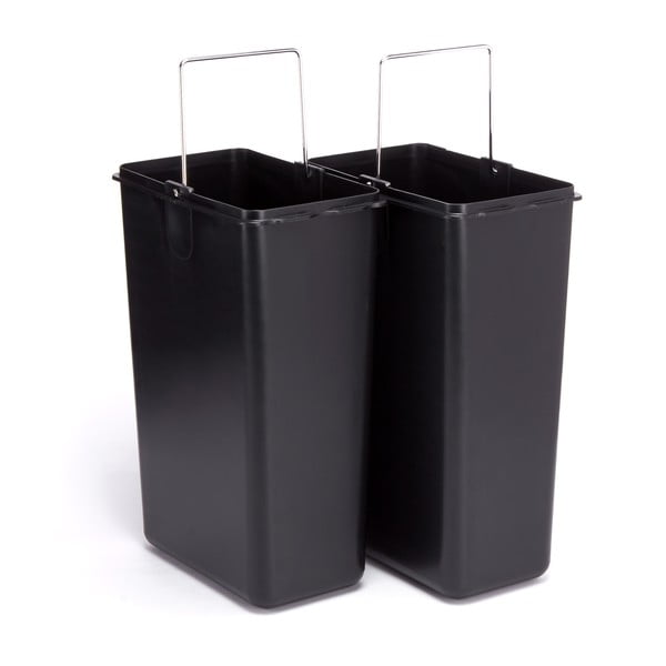 Matt ezüstszínű acél szelektív pedálos szemetes 2x8 l   Tri Selectif – MSV-image-3