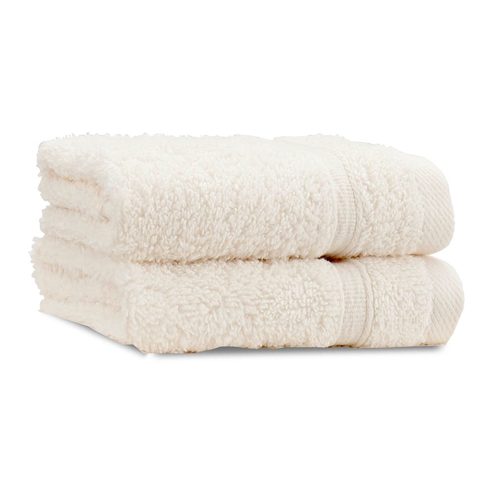 Krémszínű frottír pamut törölköző szett 2 db-os 30x30 cm Zero Twist  Catherine Lansfield