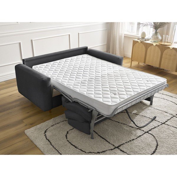 Fekete kinyitható kanapé mindennapos alvásra 220 cm Cocoone – Bobochic Paris-image-1
