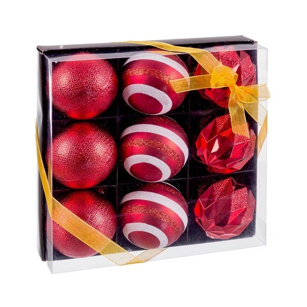 Karácsonyfadísz készlet 9 db-os ø 6 cm – Casa Selección