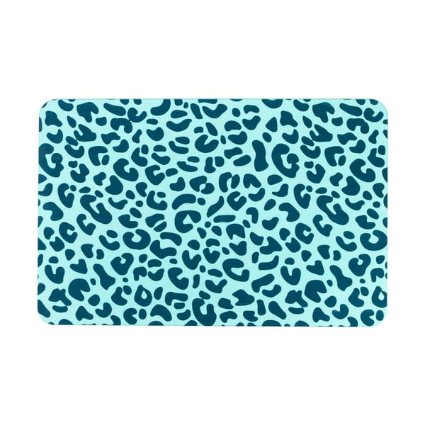 Világoskék fürdőszobai kilépő 39x60 cm Leopard – Artsy Doormats