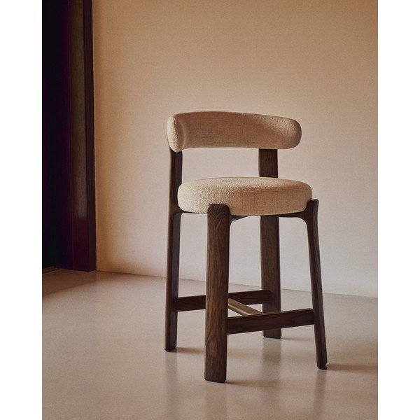 Bézs-sötét natúr színű kőrisfa bárszék (ülésmagasság 65 cm) Granite – Kave Home-image-1